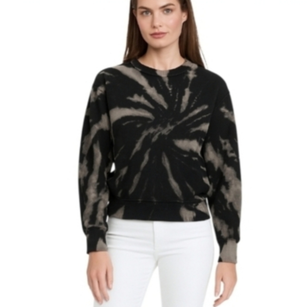 PHILANTHROPY Black and Cream Tie-Dye Sweatshirt. Size XS.